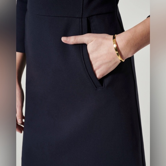 Spanx Perfect A-Line 3/4 Sleeve Dress – Navy Blue - Small - Picture 3 of 13